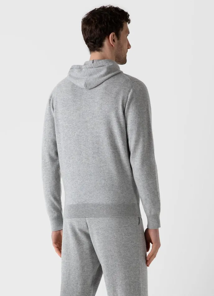 Cashmere Zip Hoody Grey Melange Men SUNSPEL Sweatshirts and Sweatpants