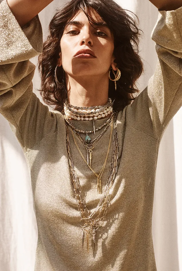 Chain Necklace Naomie Gold Women Baandsh Jewelry