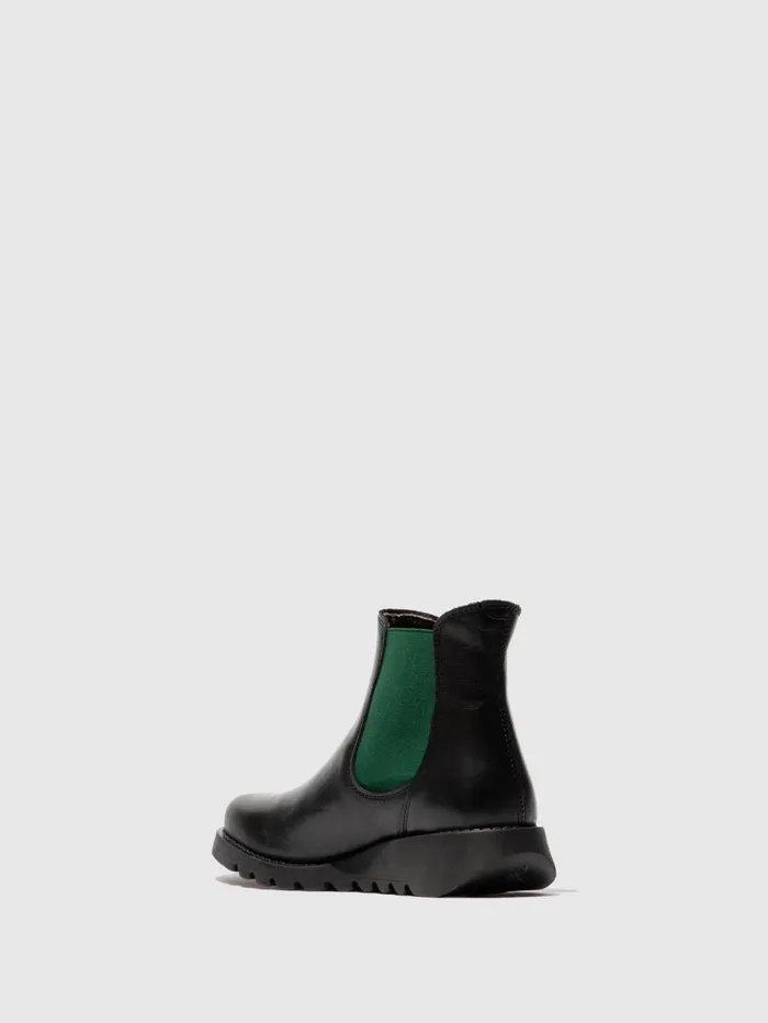Chelsea Ankle Boots SALV195FLY BLACK TEAL ELASTIC Women Fly London Ankle Boots