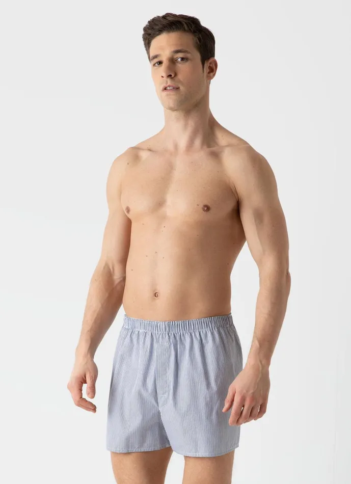 Classic Boxer Shorts Whitenavy Pinstripe Men SUNSPEL Boxer Shorts