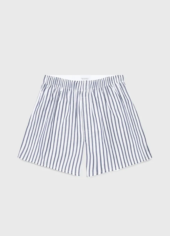Classic Boxer Shorts WhiteNavy Stripe Men Boxer Shorts ussunspel