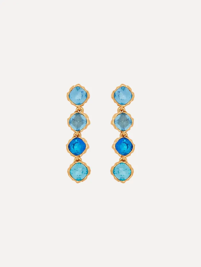 Classic Crystal Strand Earrings Aquamarine Women Oscar De La Renta Earrings