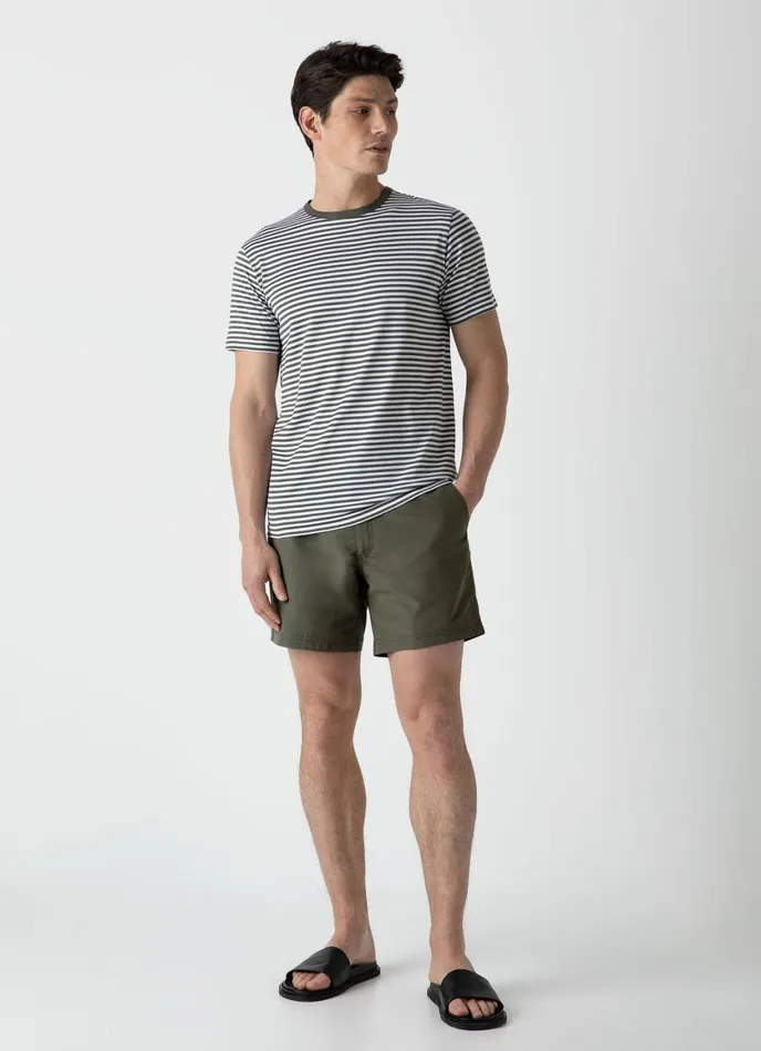Classic Tshirt Hunter Greenwhite English Stripe Men SUNSPEL Tshirts