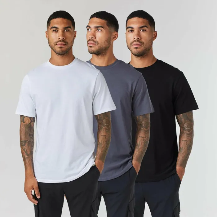 Closure London 3Pack Regular Fit TShirts White Graphite Black Men TShirts