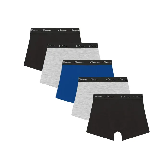 Closure London 5Pack Classic Signature Boxers Black Grey Marl Blue Men Underwear