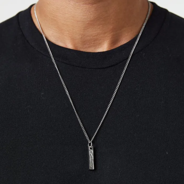 Closure London Bar Pendant Necklace Silver Men Jewellery