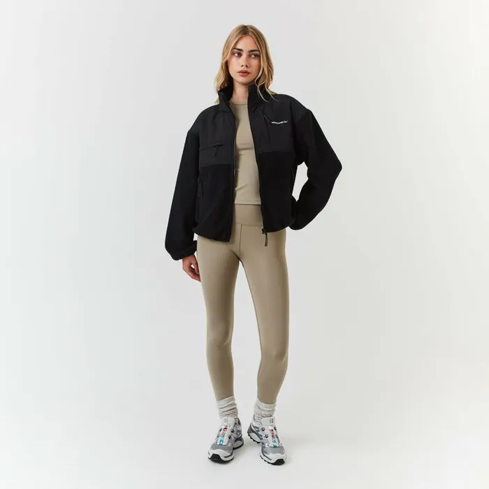 Closure London Borg Fleece Tech Jacket Black Women Coats and Jackets
