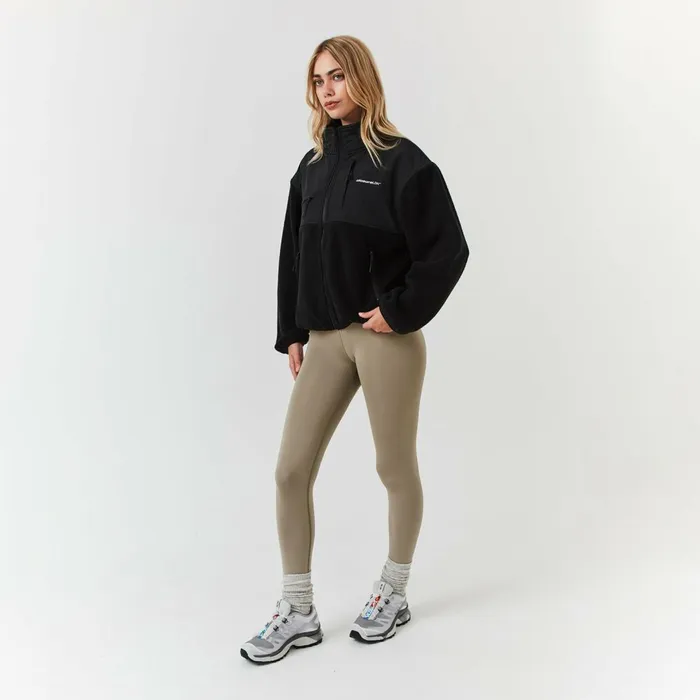 Closure London Borg Fleece Tech Jacket Black Women Coats and Jackets