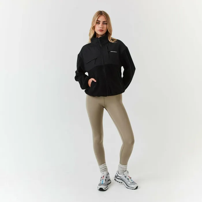 Closure London Borg Fleece Tech Jacket Black Women Coats and Jackets