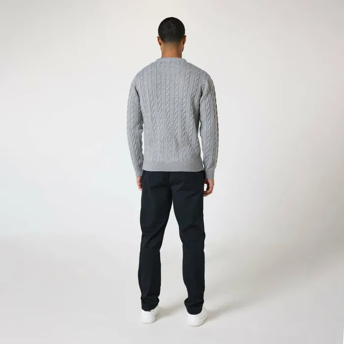 Closure London Cable Knit Crewneck Grey Marl Men Pants