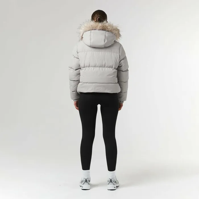 Closure London Faux Fur Cropped Puffer Mushroom Women Coats and Jackets