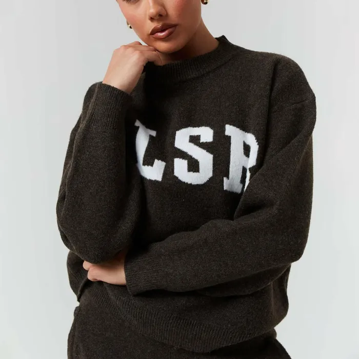 Closure London Knit Crewneck Brown Marl Women Knitwear