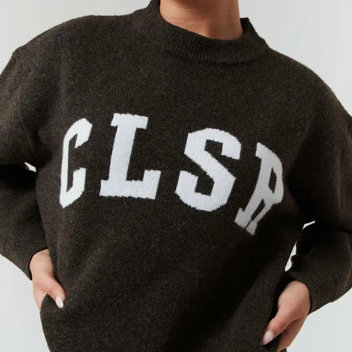 Closure London Knit Crewneck Brown Marl Women Knitwear