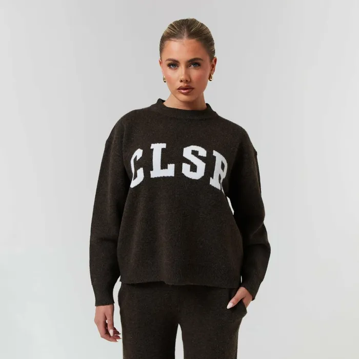 Closure London Knit Crewneck Brown Marl Women Knitwear