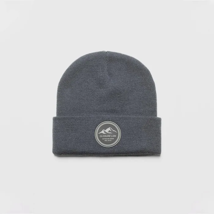 Closure London Outdoor Circle Badge Beanie Charcoal Men Headwear