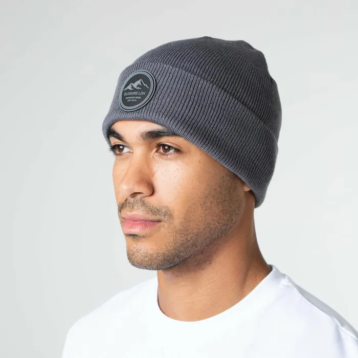Closure London Outdoor Circle Badge Beanie Charcoal Men Headwear