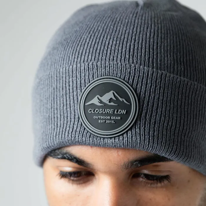 Closure London Outdoor Circle Badge Beanie Charcoal Men Headwear