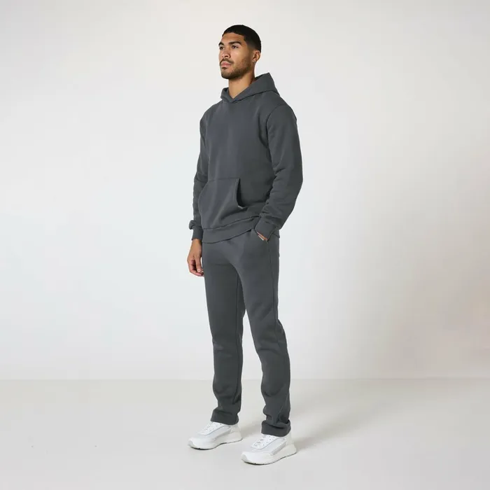 Closure London Relaxed Fit Open Hem Tracksuit Graphite Men Tracksuits