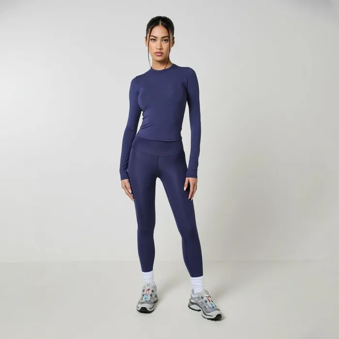 Closure London Second Skin LS Top and Legging Set Midnight Blue Women Sets