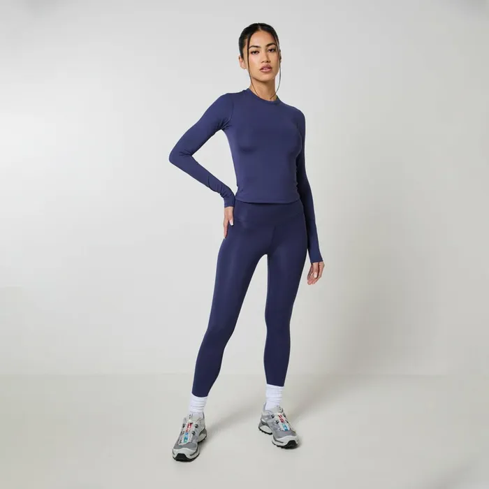 Closure London Second Skin LS Top and Legging Set Midnight Blue Women Sets