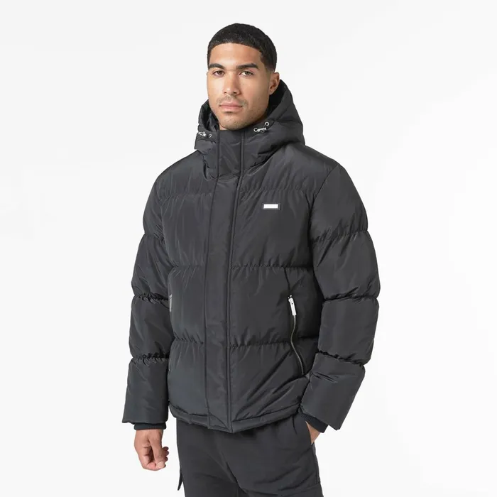 Closure London Smart Crinkle Nylon Puffer Jacket Black Men Coats and Jackets