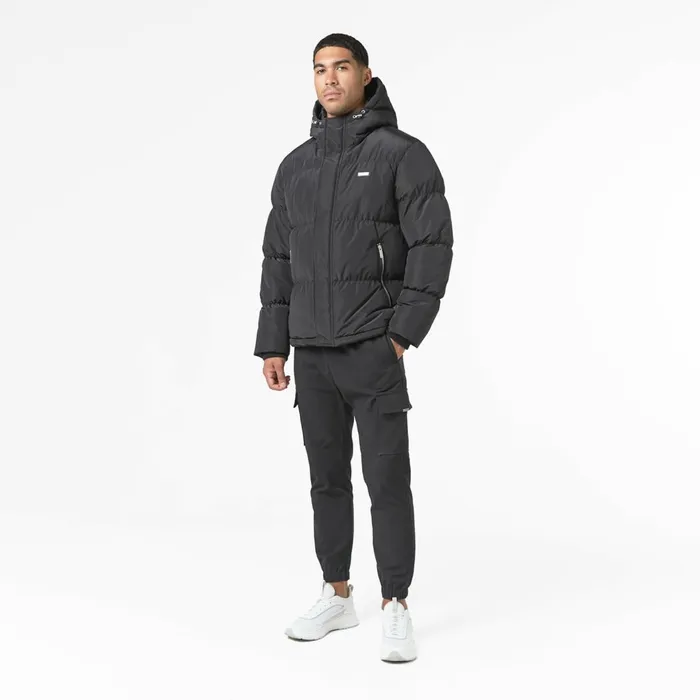 Closure London Smart Crinkle Nylon Puffer Jacket Black Men Coats and Jackets