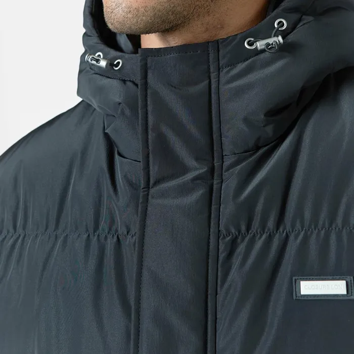 Closure London Smart Crinkle Nylon Puffer Jacket Black Men Coats and Jackets