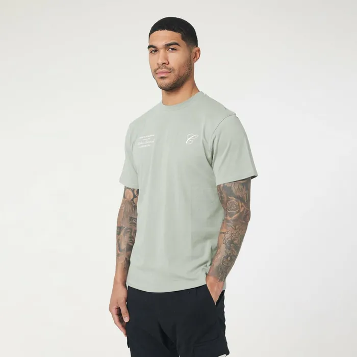 Closure London Stacked Script Relaxed Fit TShirt Sage Men TShirts