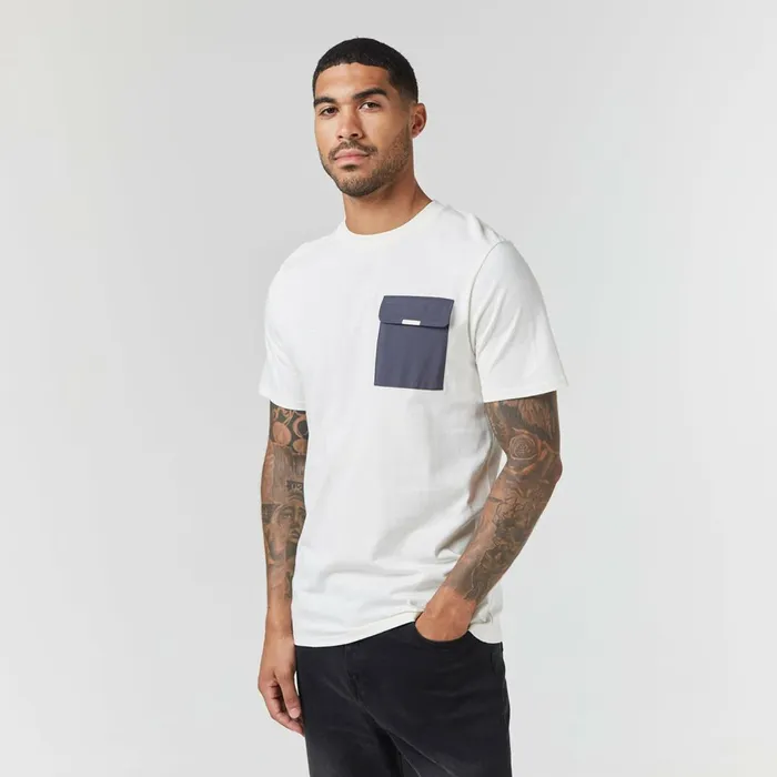 Closure London Tech Nylon Pocket TShirt Off White Charcoal Men TShirts