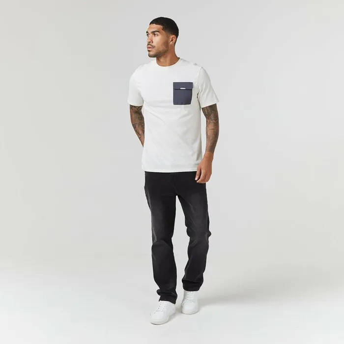 Closure London Tech Nylon Pocket TShirt Off White Charcoal Men TShirts