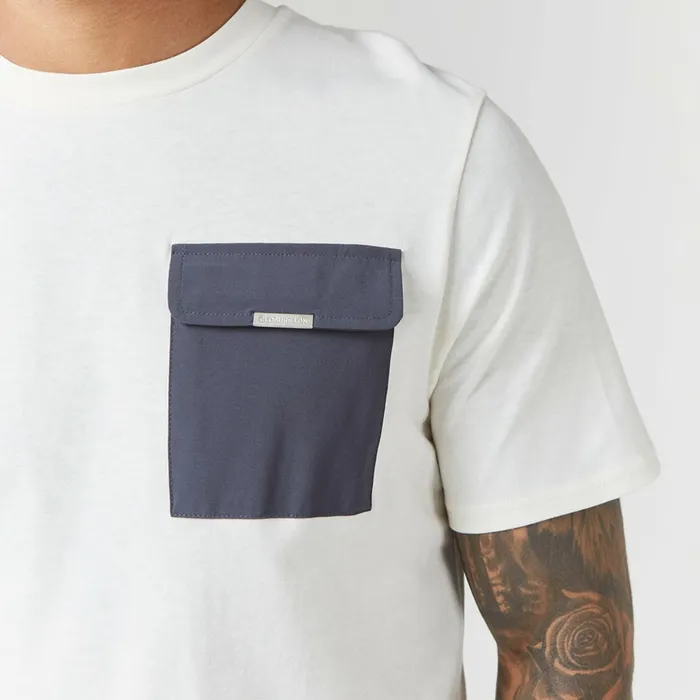 Closure London Tech Nylon Pocket TShirt Off White Charcoal Men TShirts