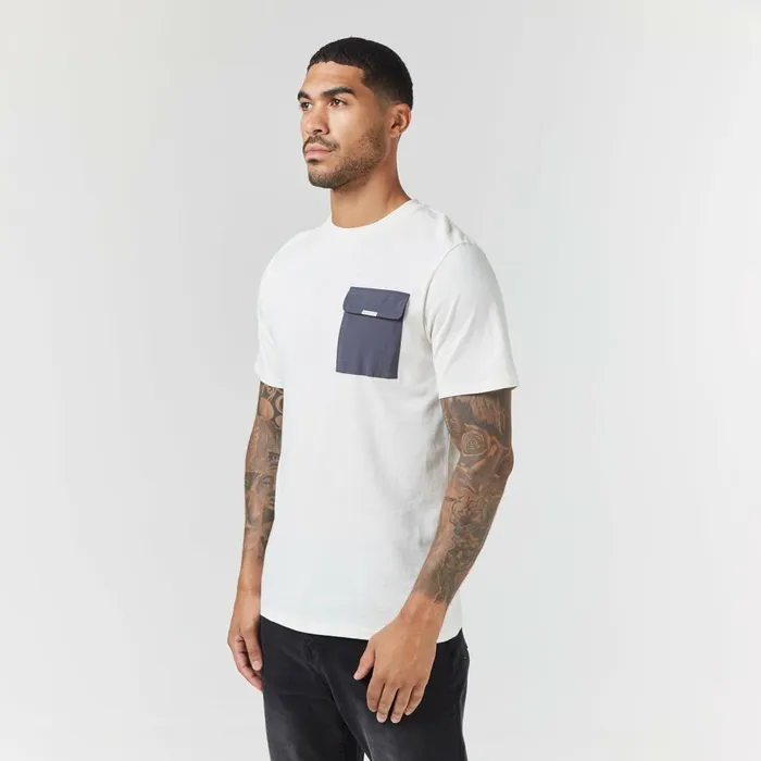 Closure London Tech Nylon Pocket TShirt Off White Charcoal Men TShirts