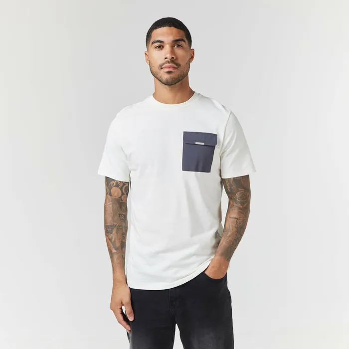 Closure London Tech Nylon Pocket TShirt Off White Charcoal Men TShirts