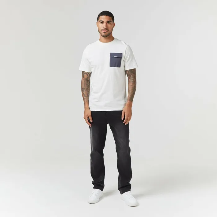 Closure London Tech Nylon Pocket TShirt Off White Charcoal Men TShirts