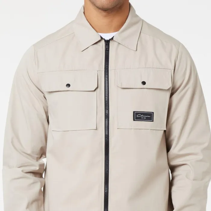 Closure London Utility Overshirt Greige Men Overshirts