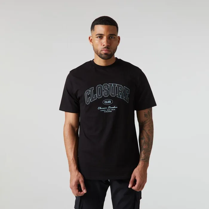 Closure London Varsity TShirt Black Men TShirts