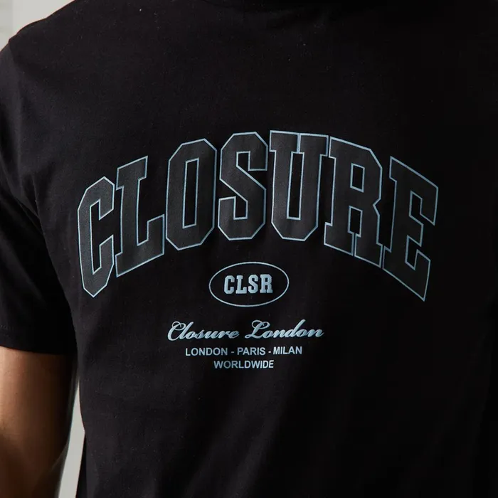 Closure London Varsity TShirt Black Men TShirts