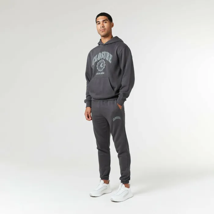 Closure London Vintage Varsity Tracksuit Charcoal Men Tracksuits