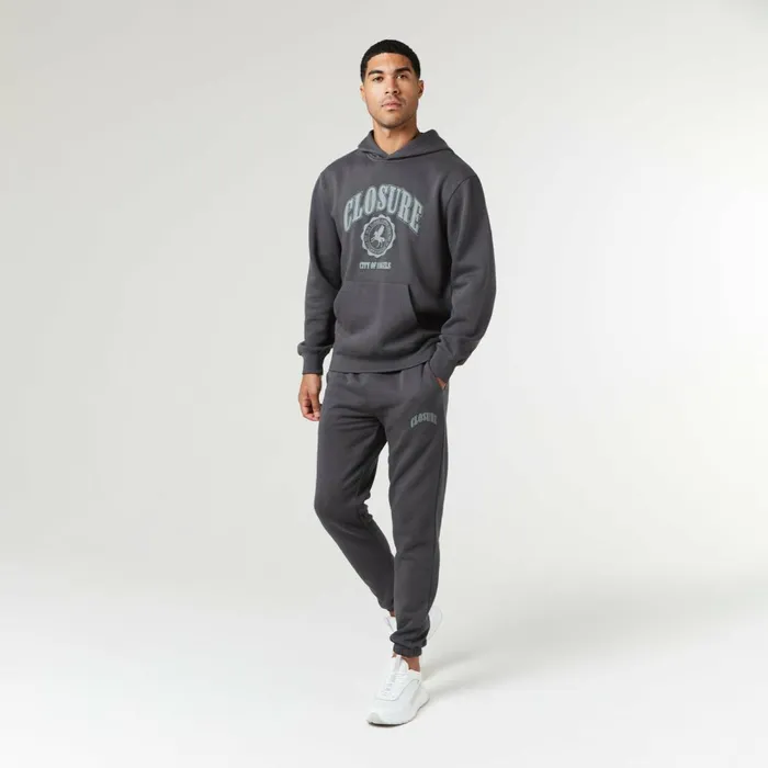 Closure London Vintage Varsity Tracksuit Charcoal Men Tracksuits