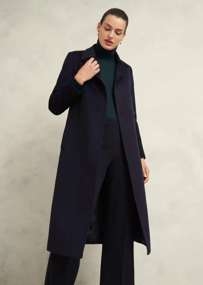 Coats and Jackets Women HOBBS Livia Wool Coat Navy