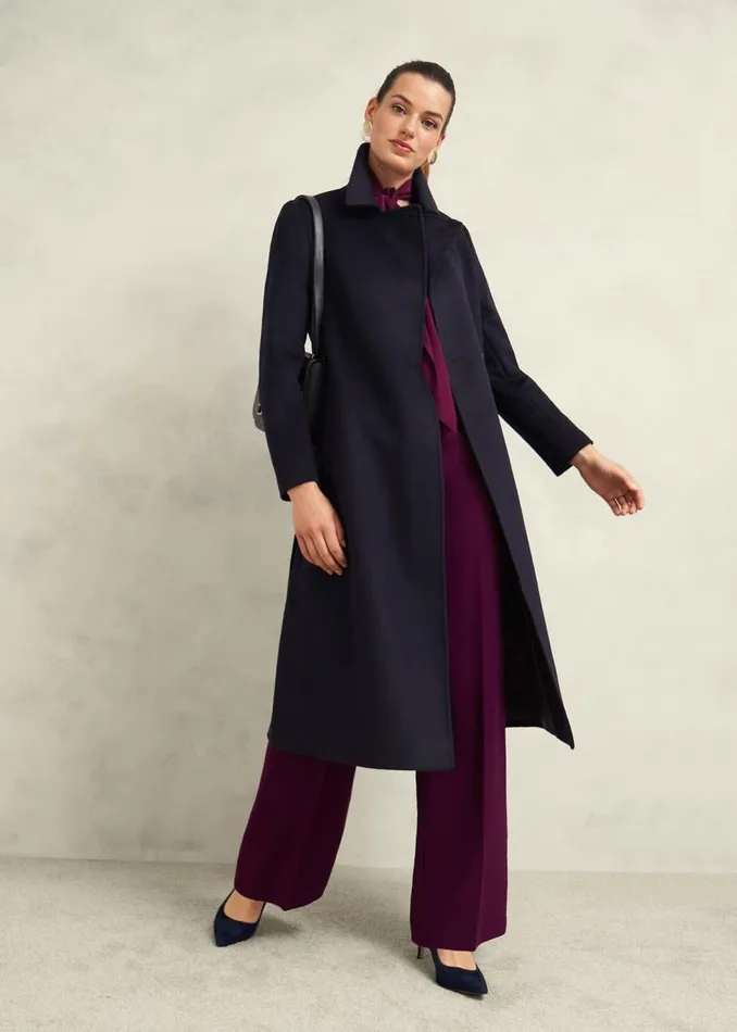 Coats and Jackets Women HOBBS Livia Wool Coat Navy