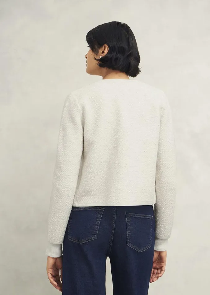 Coats and Jackets Women HOBBS Zayla Sparkle Knitted Jacket Ivory