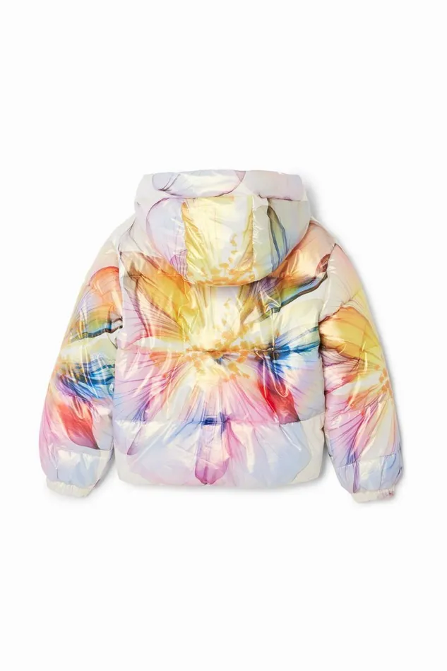 Coats And Jackets Kids Desigual Metallic Floral Coat Yellow