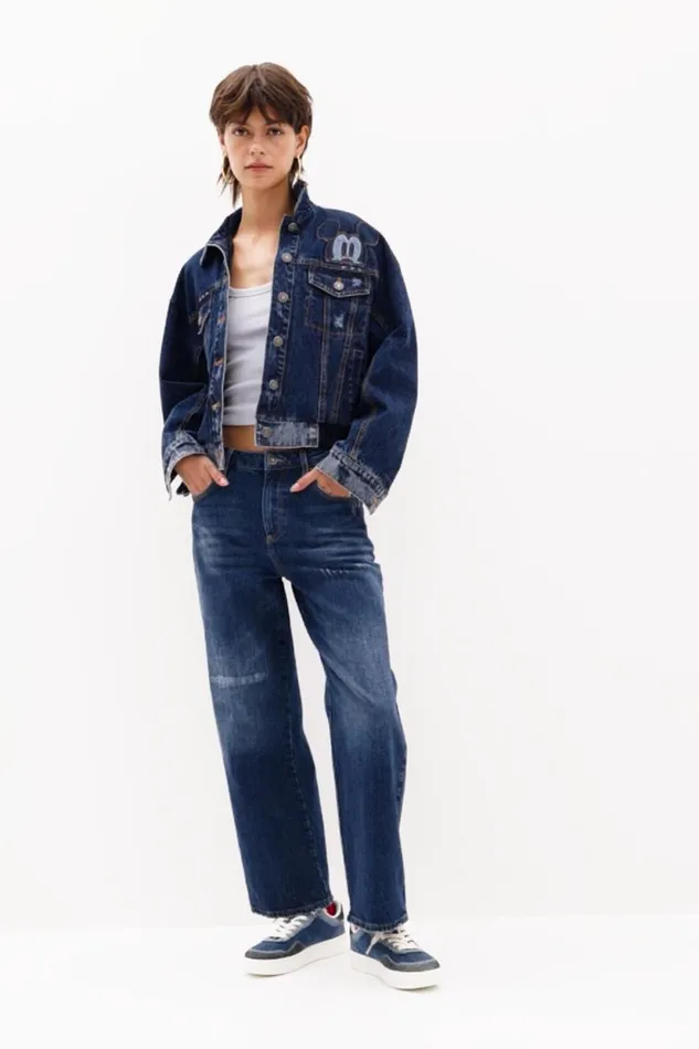 Coats And Jackets Women Desigual Mickey Denim Jacket Blue