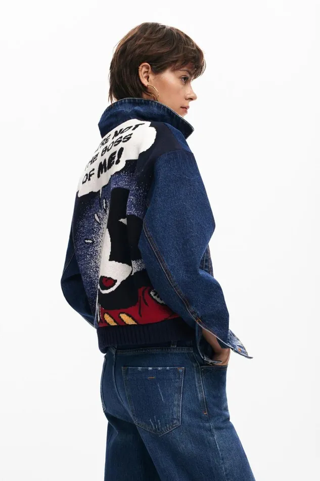 Coats And Jackets Women Desigual Mickey Denim Jacket Blue