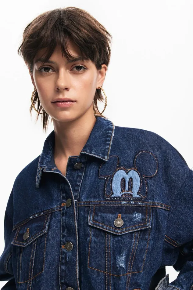 Coats And Jackets Women Desigual Mickey Denim Jacket Blue