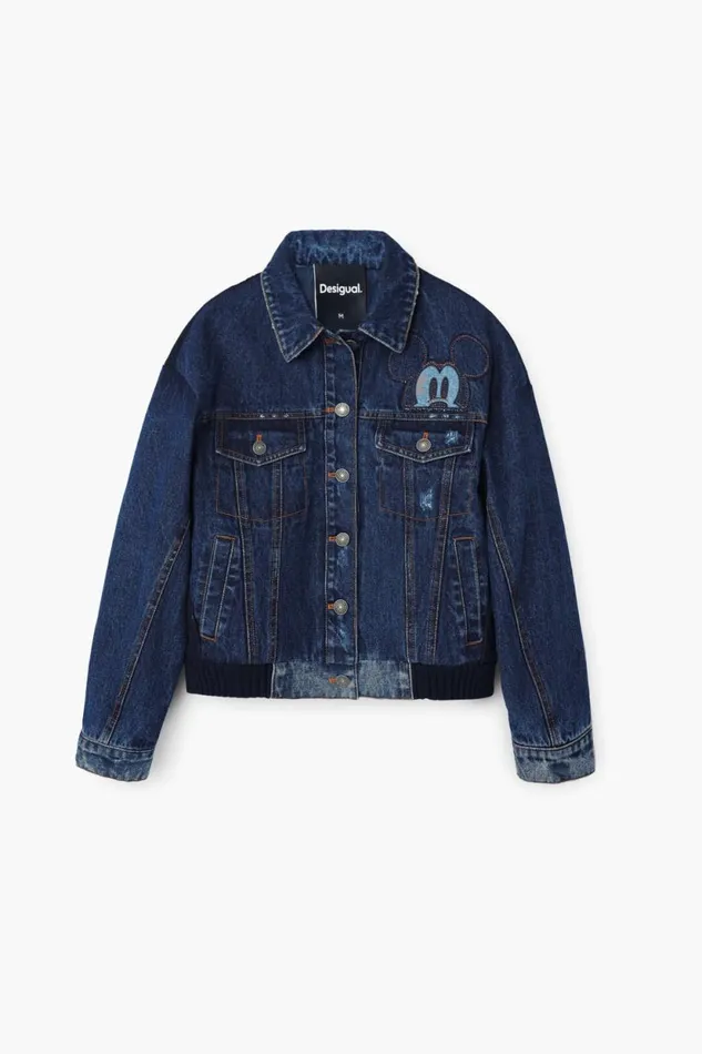 Coats And Jackets Women Desigual Mickey Denim Jacket Blue
