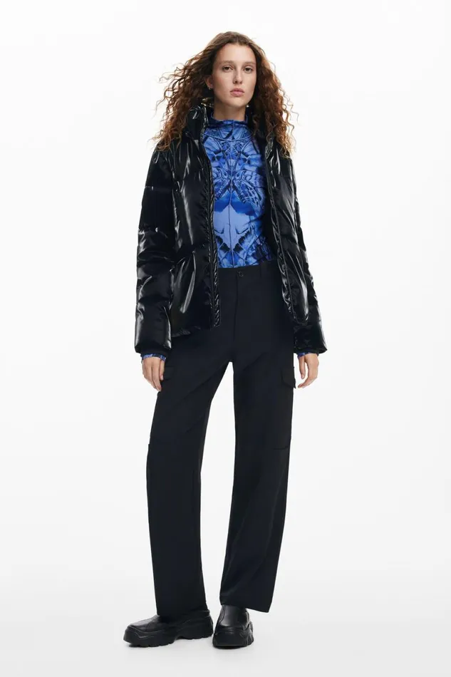 Coats And Jackets Women Desigual Padded Coat With Hood Black
