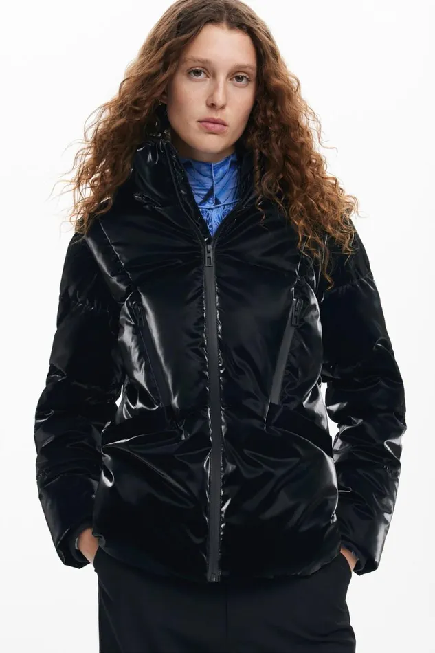 Coats And Jackets Women Desigual Padded Coat With Hood Black