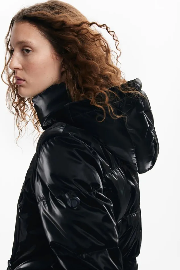 Coats And Jackets Women Desigual Padded Coat With Hood Black